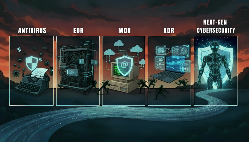 CDK Blog Image Evolution of Cybersecurity from Antivirus to EDR to MDR to XDR to PrismX